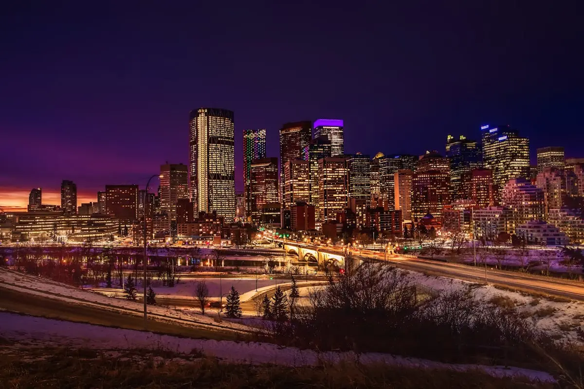 Calgary, Alberta skyline at night