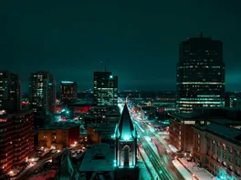 Downtown London, Ontario at night
