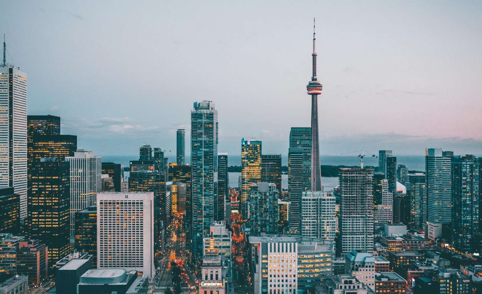 Toronto skyline at dusk